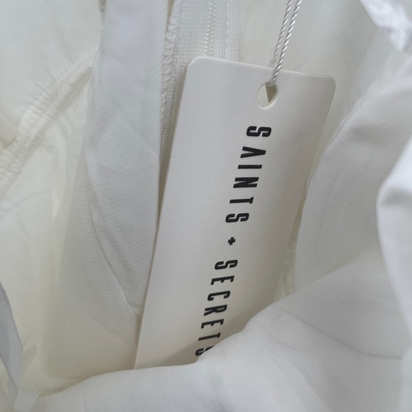 Saints + Secrets Mini Dress White Ruffle Halter Sz XS - Picture 4 of 5